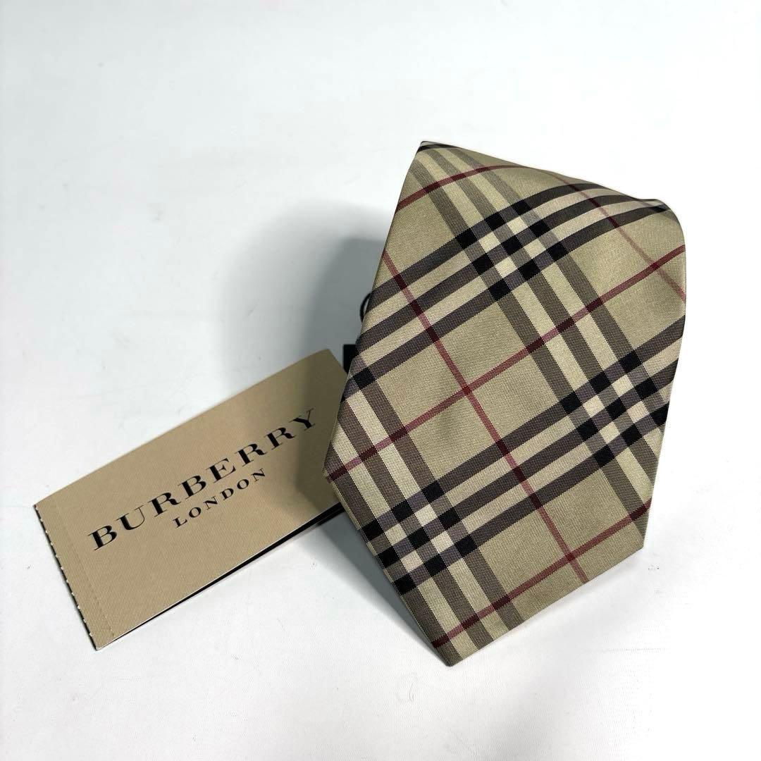 未使用タグ付　バーバリーロンドン　ネクタイ ノバチェック