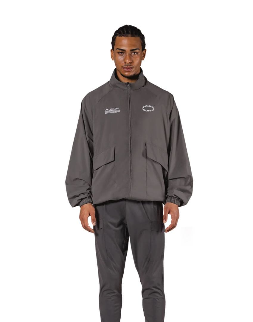 ジャケット・アウター LYFT BASIC NYLON ZIP UP JACKET - D.GREY