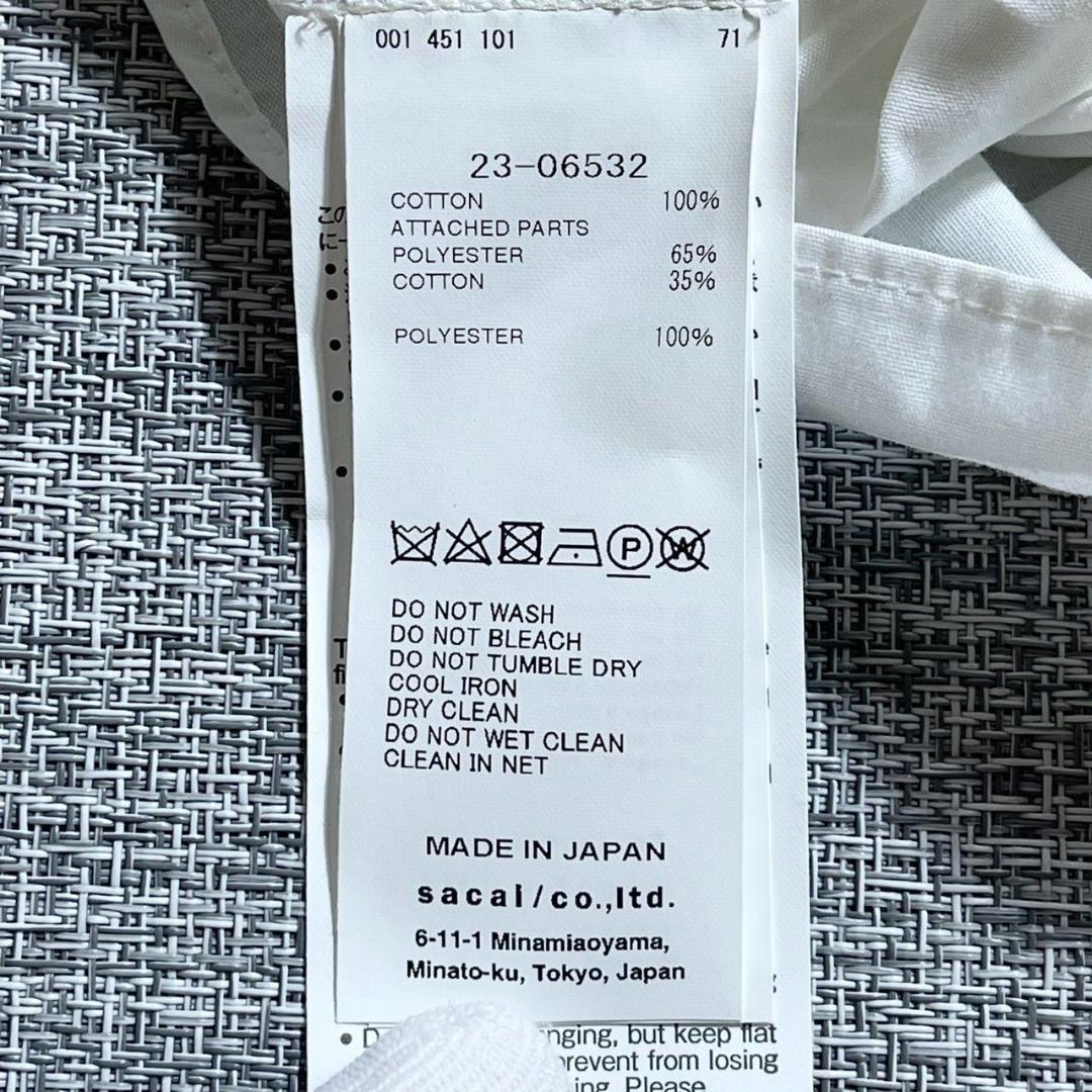 （美品）サカイ カットソー 綿100% 白 長袖シャツ ニット 切り替え