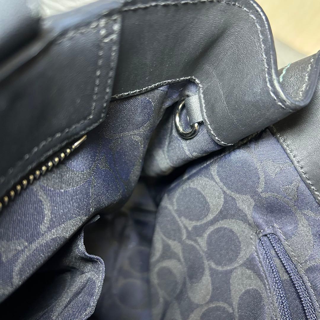 レア！グリーンステッチ COACH コーチ レザー キャリオールトート A4 黒