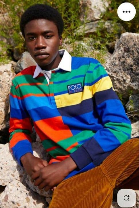 未使用級 XL　ポロラルフローレン　ラグビー ジャージ　特大　マルチボーダー