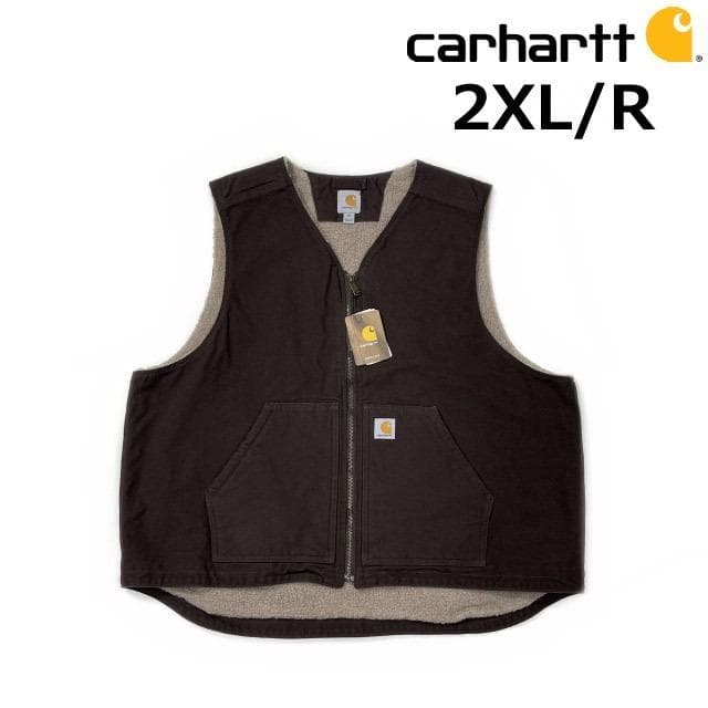 カーハート ワークベスト US購入(2XL/R)茶 181218