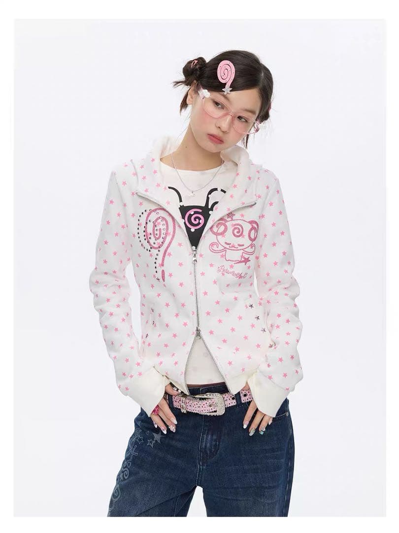 即発送 betweenand 星柄パーカー y2k 平成女児 しなこちゃん着用