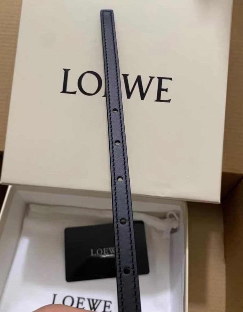 LOEWE ロエベ レザー ベルト（ブラック＆イエロー）