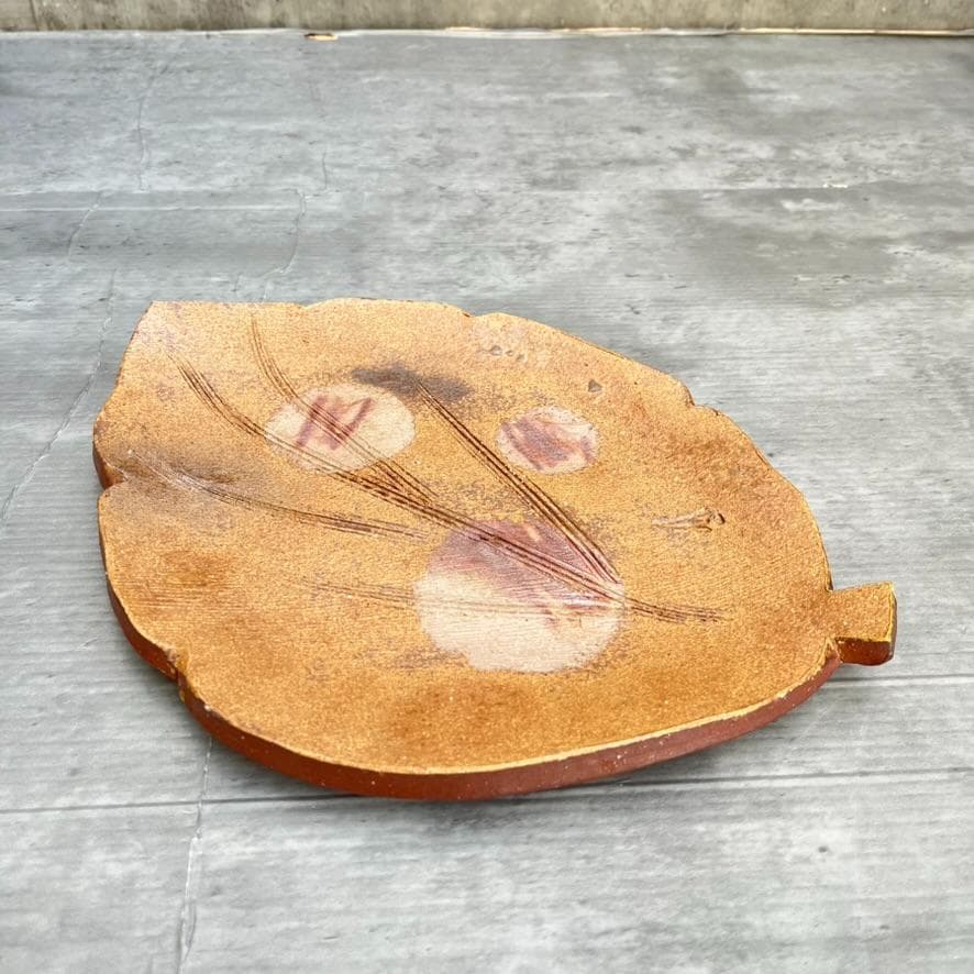 葉皿 平皿 大判 重要無形文化財 藤原雄工房 希少 1点もの アンティーク