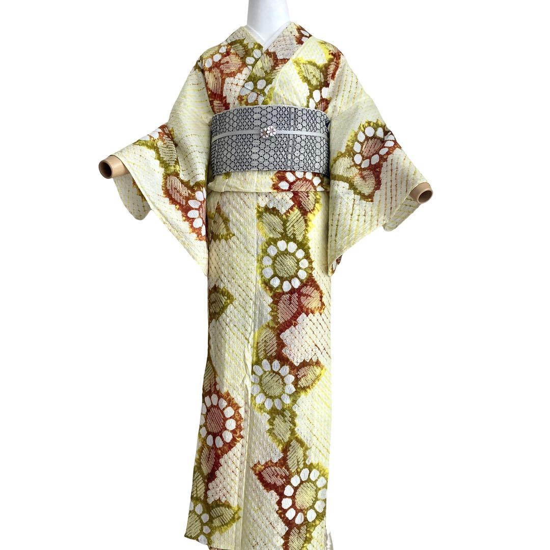 未使用品　有松絞り　絞り染め　絞り浴衣　NO33