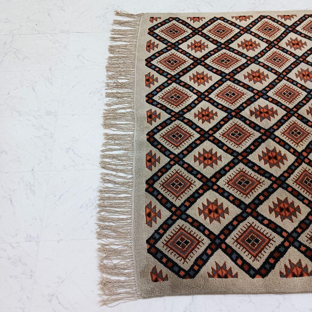 Y2220 トルコ絨毯 トライバルラグ ウール 225×156㎝