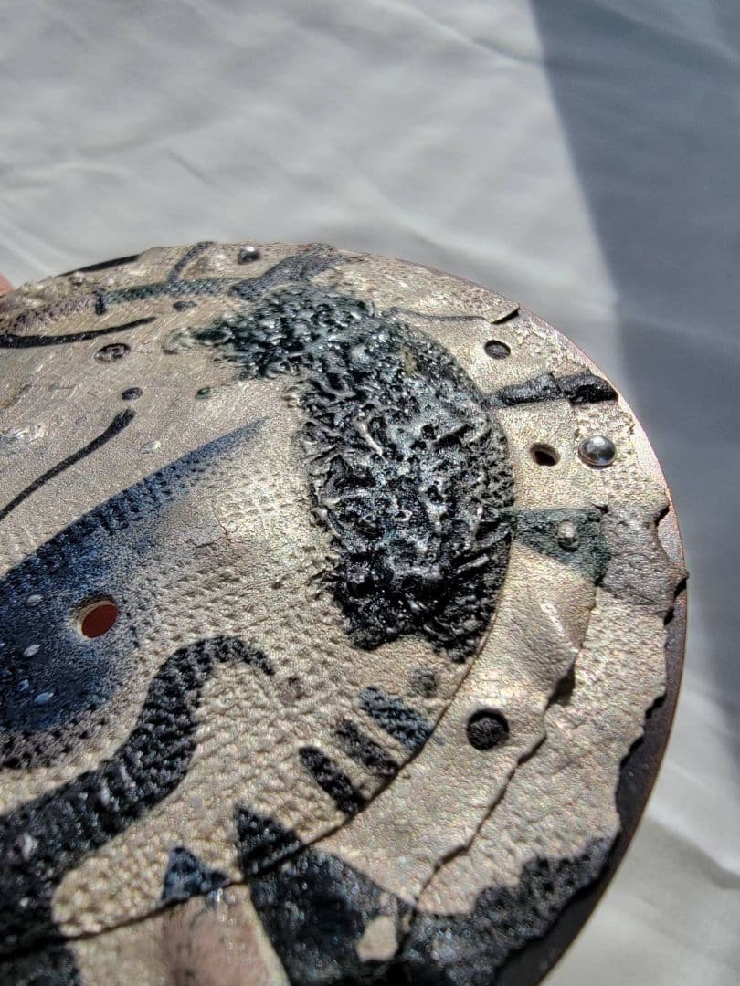 上枝久　希少　作家作品　純銀粘土　シルバー　ブローチ