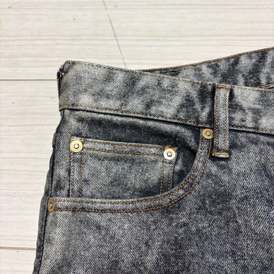 美品 Just Cavalli デニム 箔コーティング ストレッチ スリムパンツ