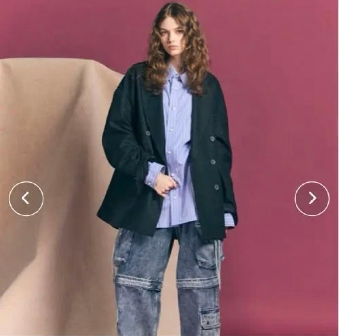 【Italian Dead Stock Fabric】オーバーダブルジャケット