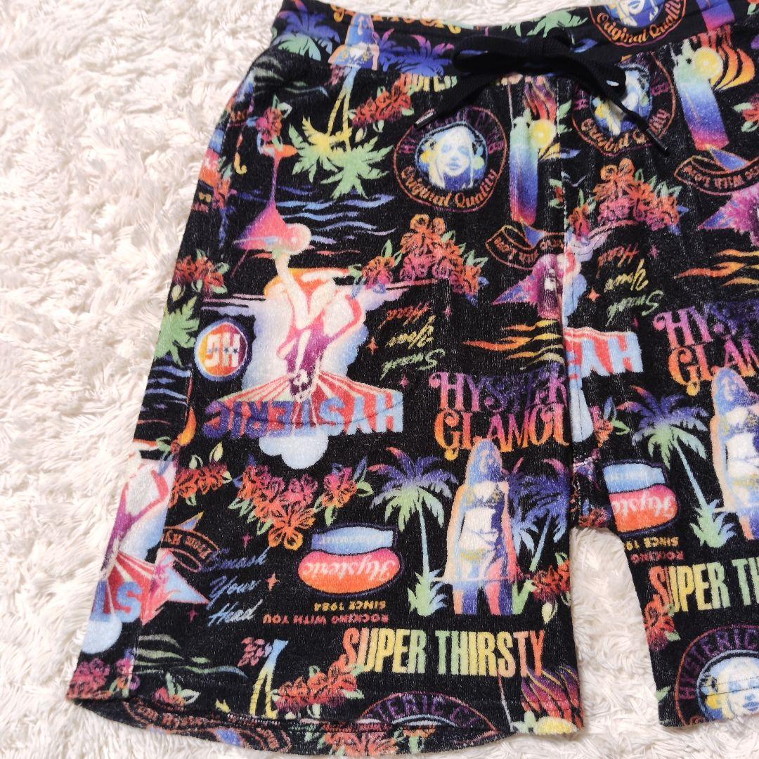 稀少✨ヒステリックグラマー タオル地 パイル ショートパンツ ヒスガール 総柄