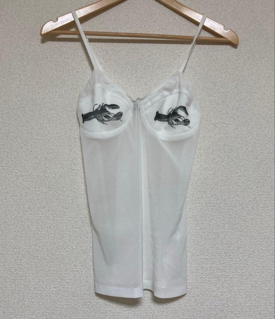 DICH HENDERSON ロブスター プリント ホワイト キャミソール