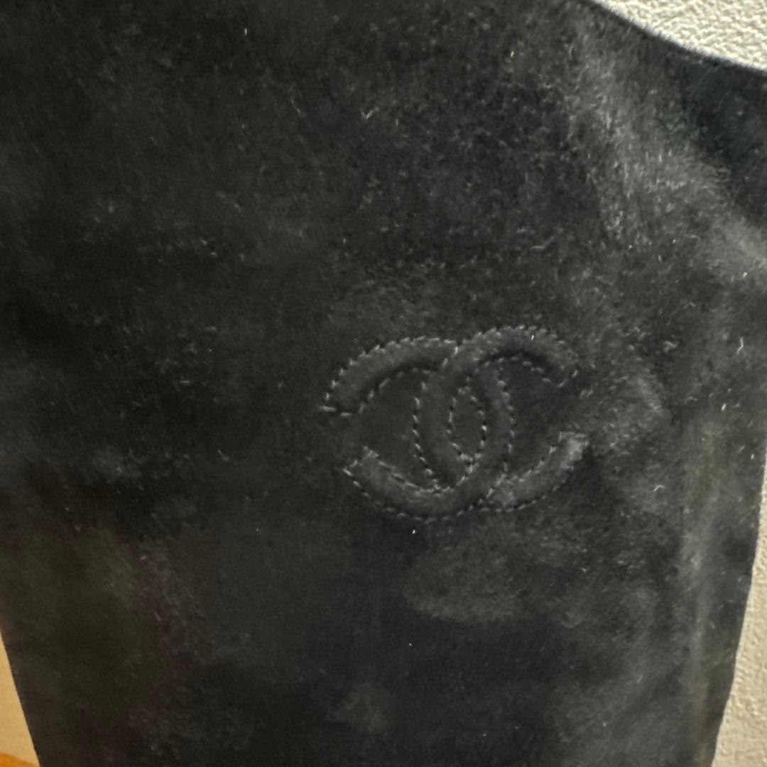 最終価格 CHANEL ブラック スエード ロングブーツ