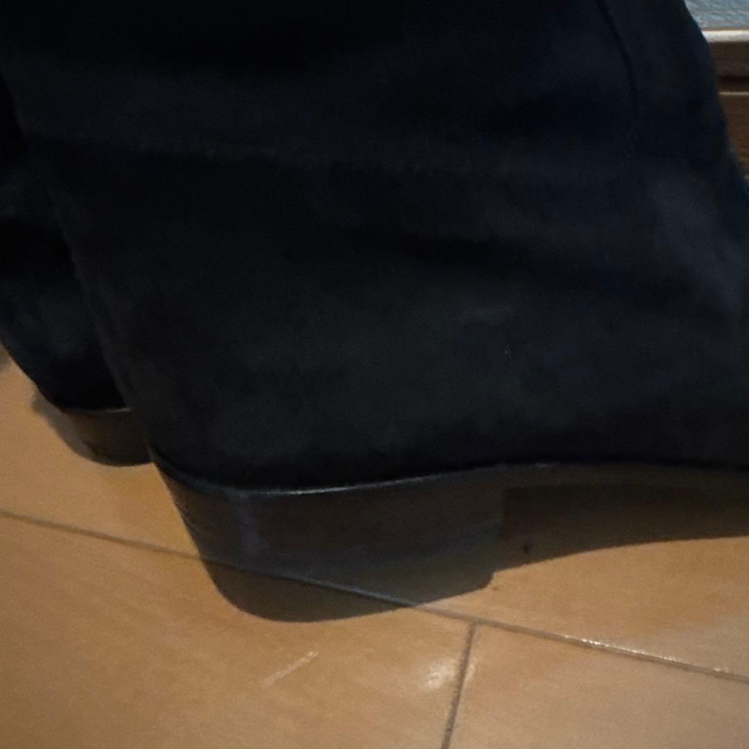 最終価格 CHANEL ブラック スエード ロングブーツ