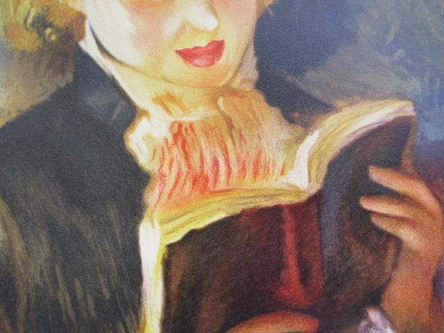 毎日新聞 リトグラフ ルノアール 限定250部 2枚 読書する女 ダラス夫人』