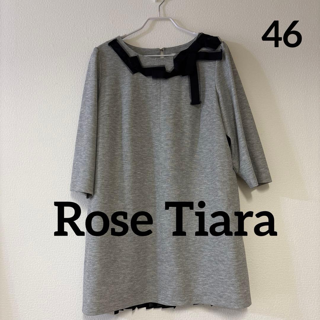 Rose Tiara ローズティアラ 異素材シフォンプリーツチュニック46