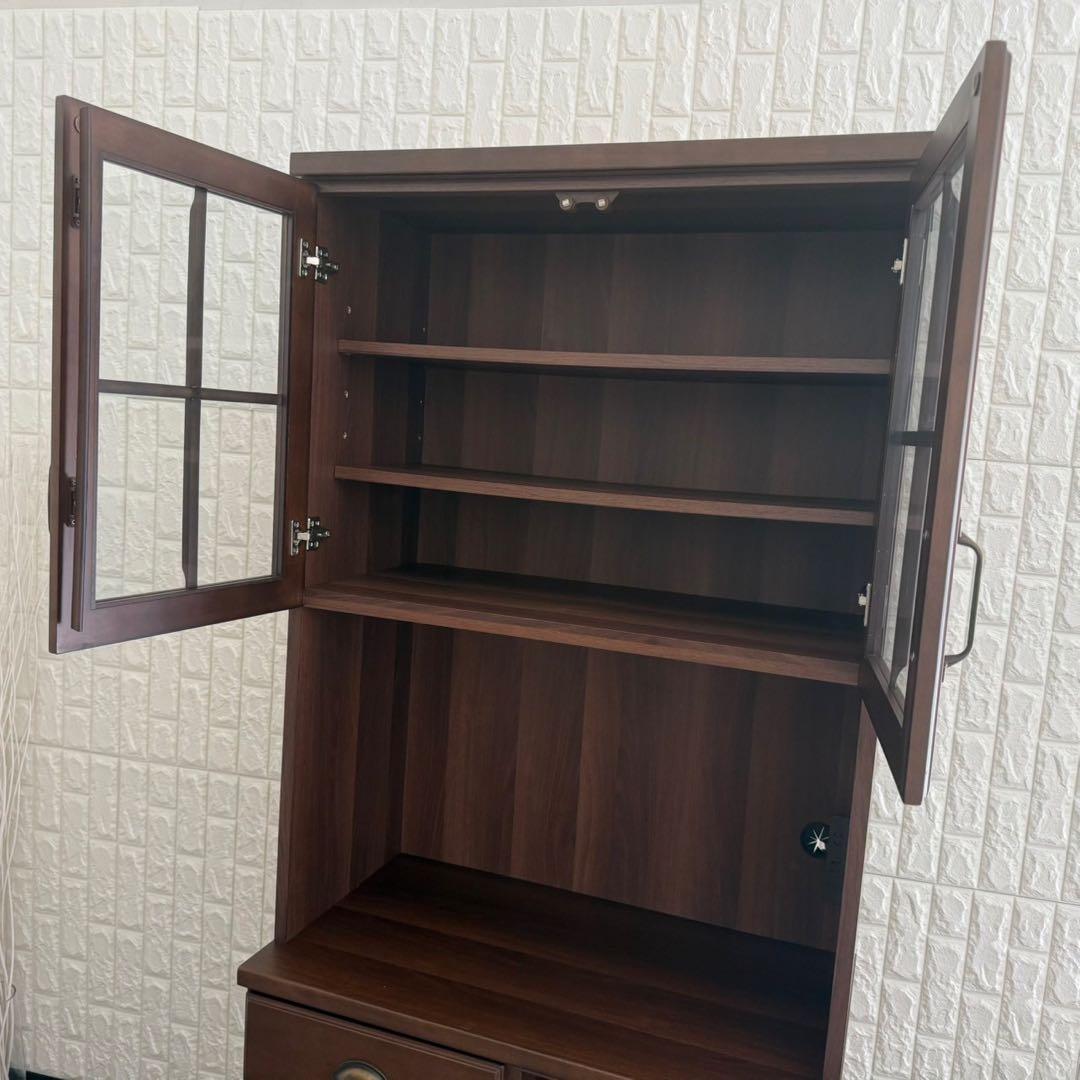 しゅう◎即購入歓迎✨ニトリ　キッチンボード　食器棚　ブラウン系　美品