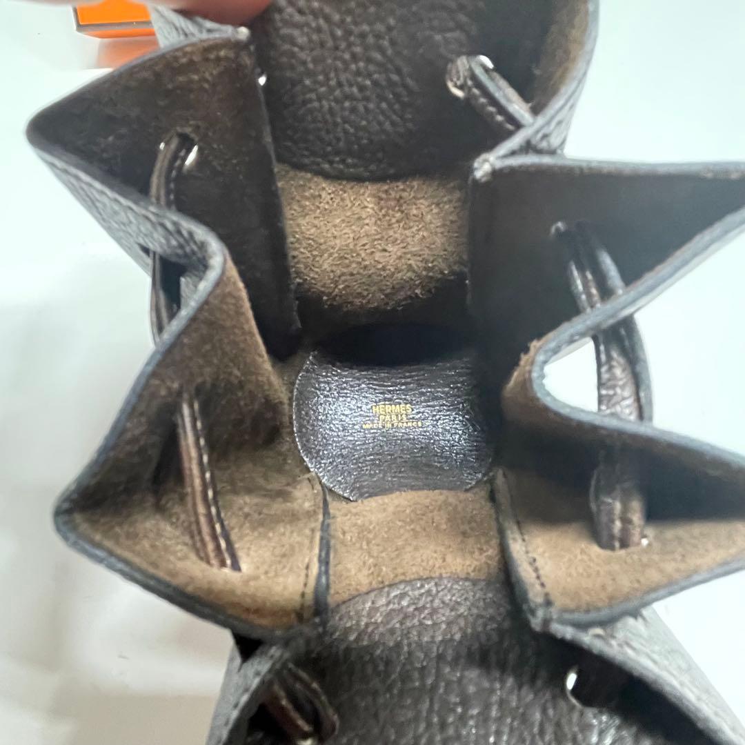 C*2様 HERMES ヴェスパポーチ　ダークブラウン レザーチャーム