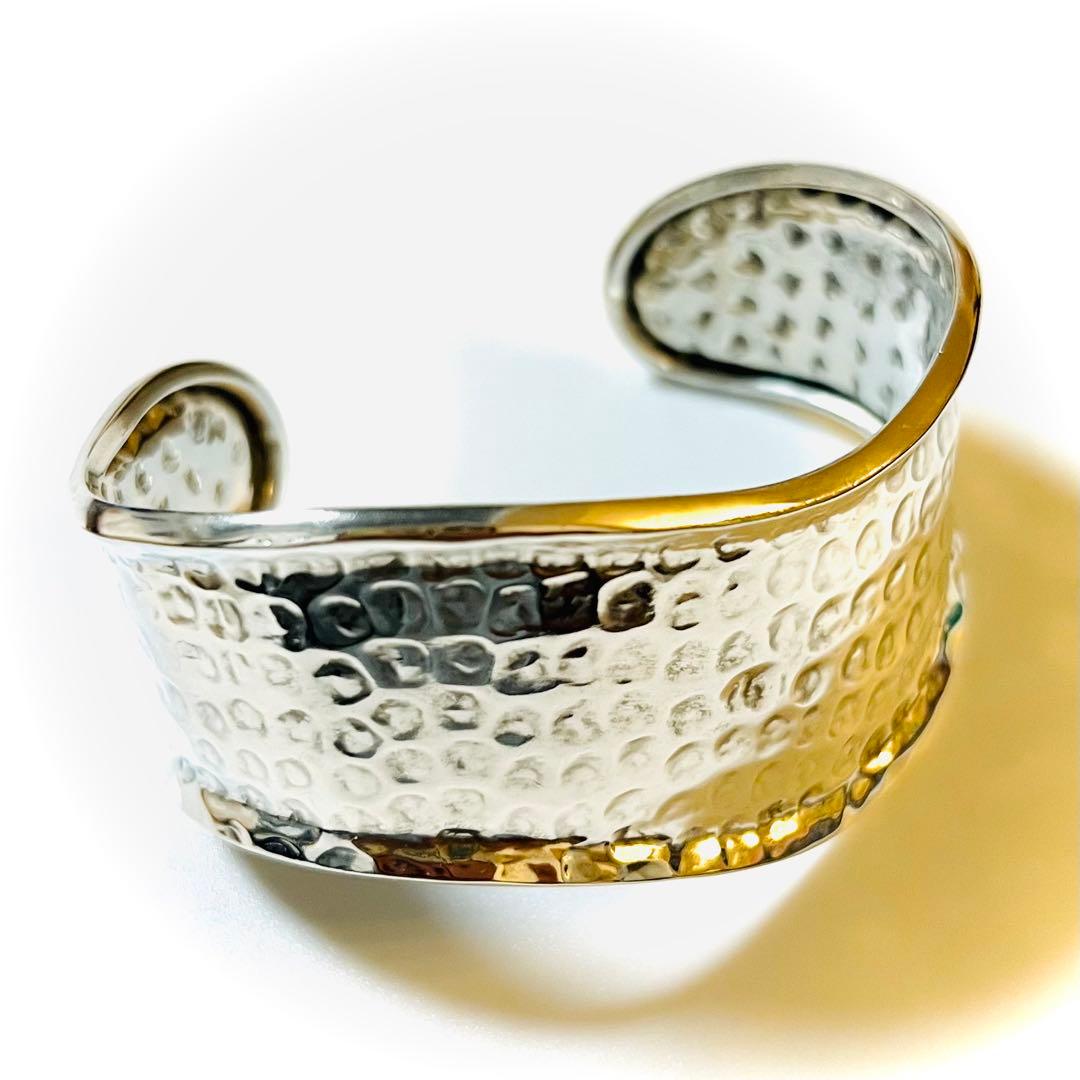 バングル　ブレスレット　シルバー 925 ハンマード ヴィンテージ