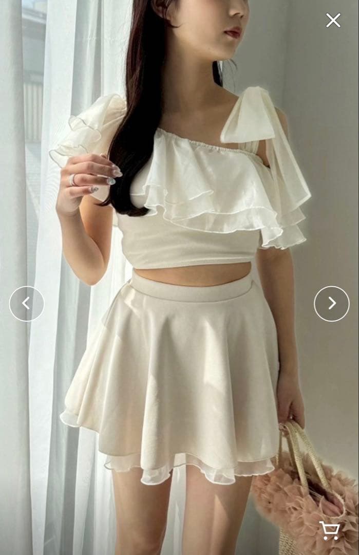 swim wear 肩リボンワンショルダー 3点セット