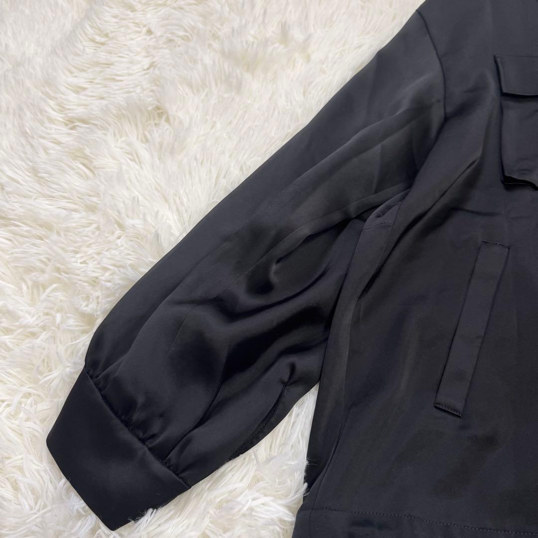 美品 2023年 グレースコンチネンタル トリアセサテンフーディー ブラック