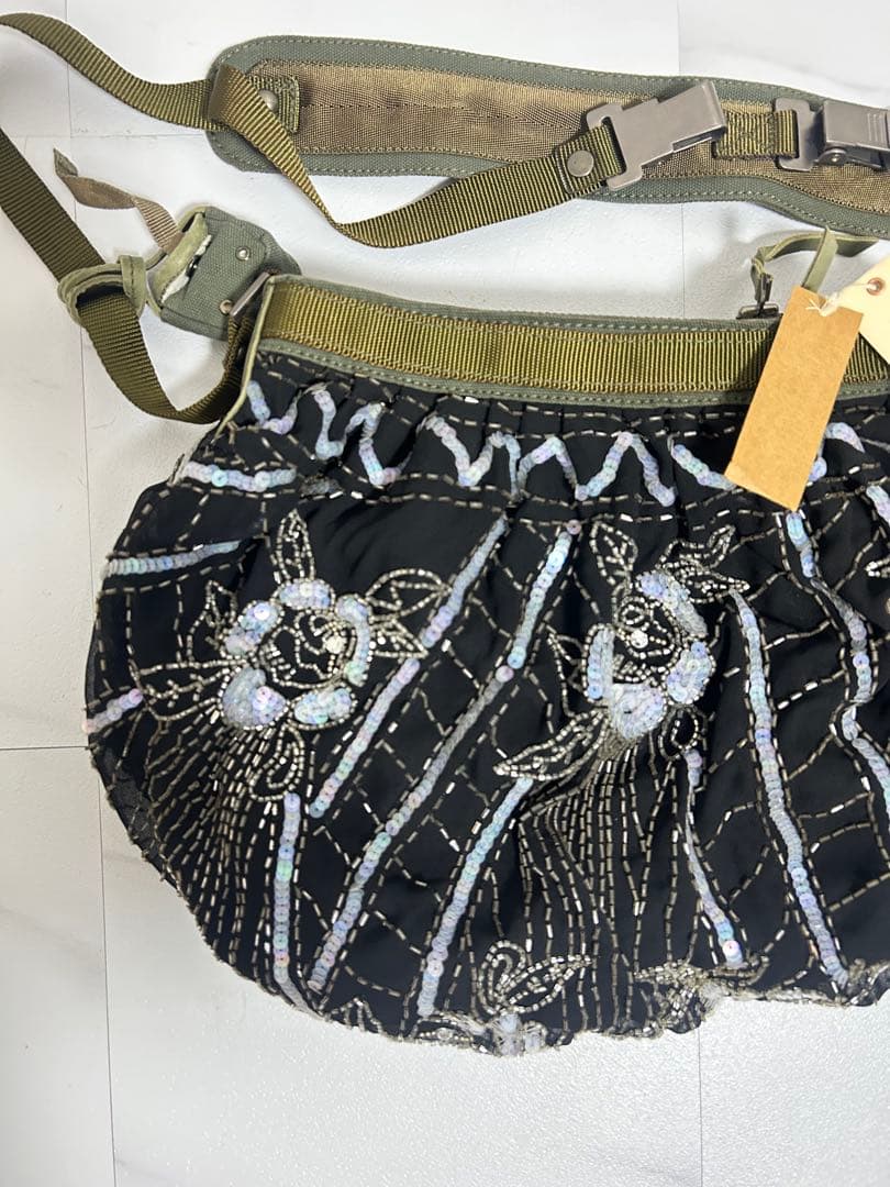 新品❗️00s y2k diesel ショルダーバッグ　スタッズ　ビーズ　ラメ