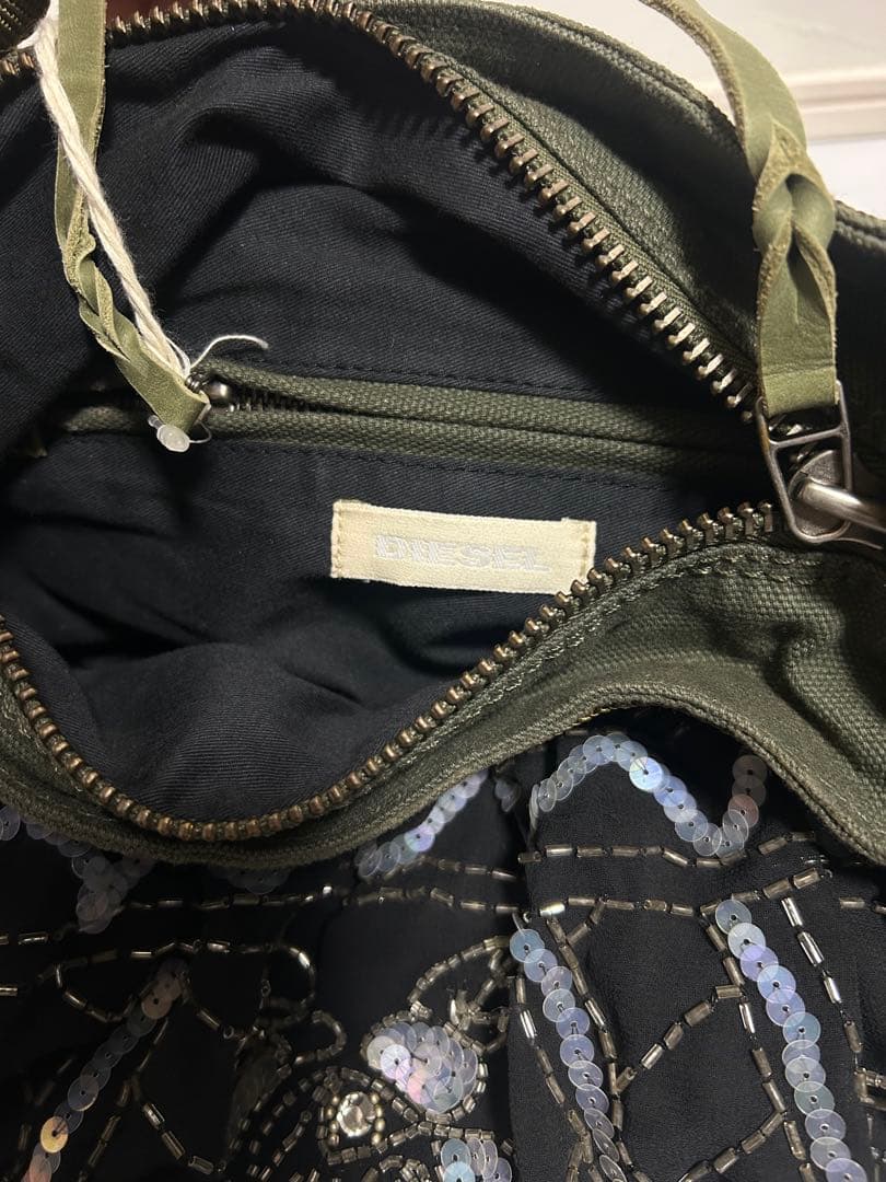 新品❗️00s y2k diesel ショルダーバッグ　スタッズ　ビーズ　ラメ