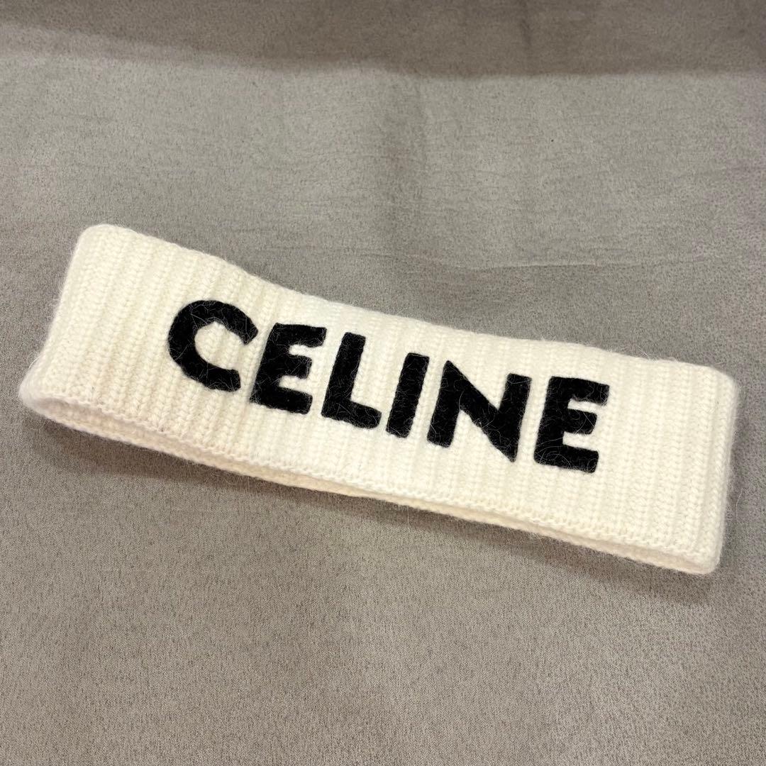 CELINE セリーヌ アンゴラ ロゴ ヘアバンド スキズ