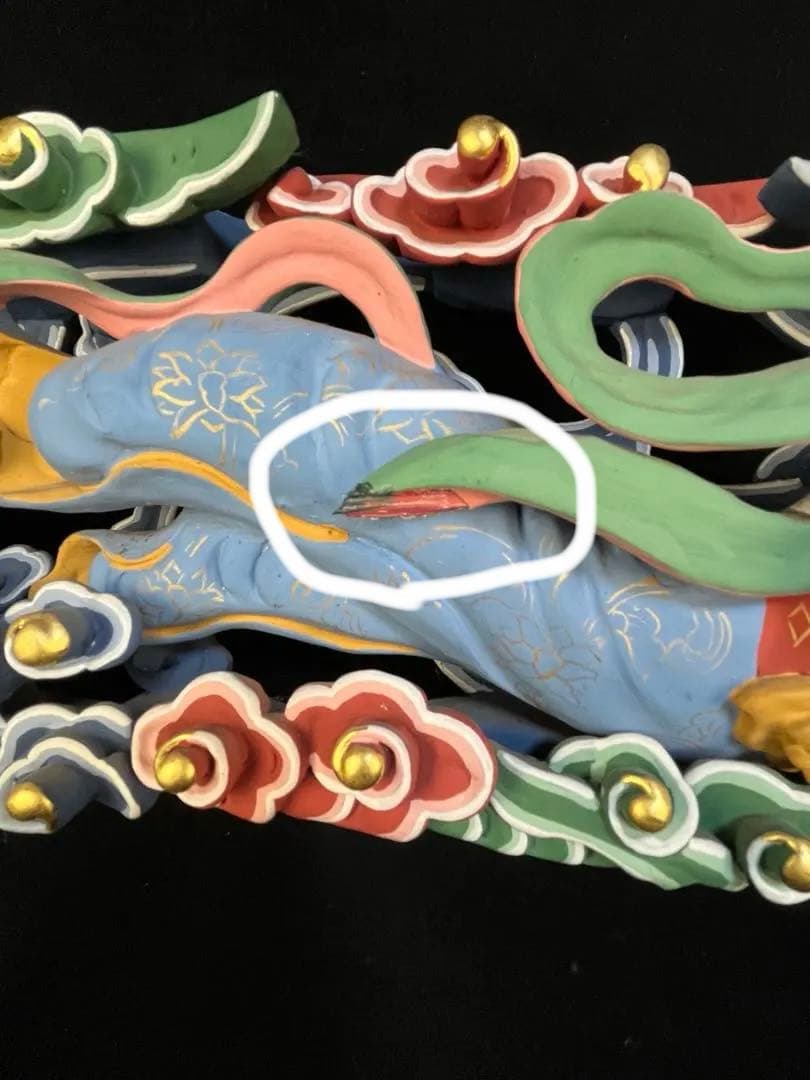 特価【欄間　天女】80ｃｍ　透かし彫り　美術的装飾　カラー　天からの守護