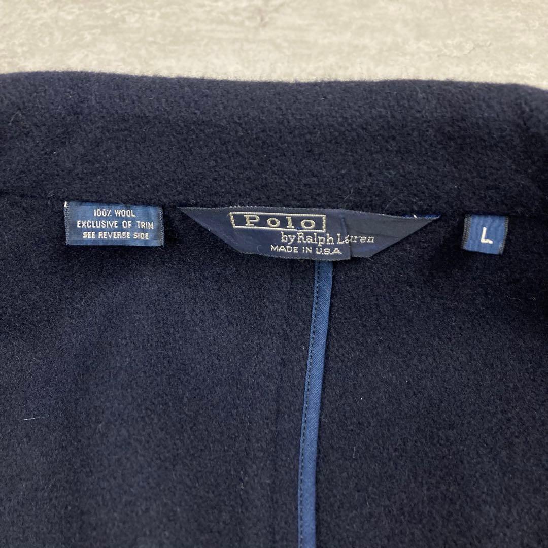 ポロバイラルフローレン　紺ブレ　ブレザー　エンブレム　ワッペン　アメリカ製　L