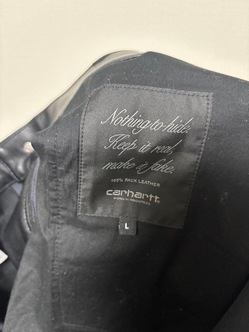 Carhartt wip ブラック レザー シングルニーパンツ
