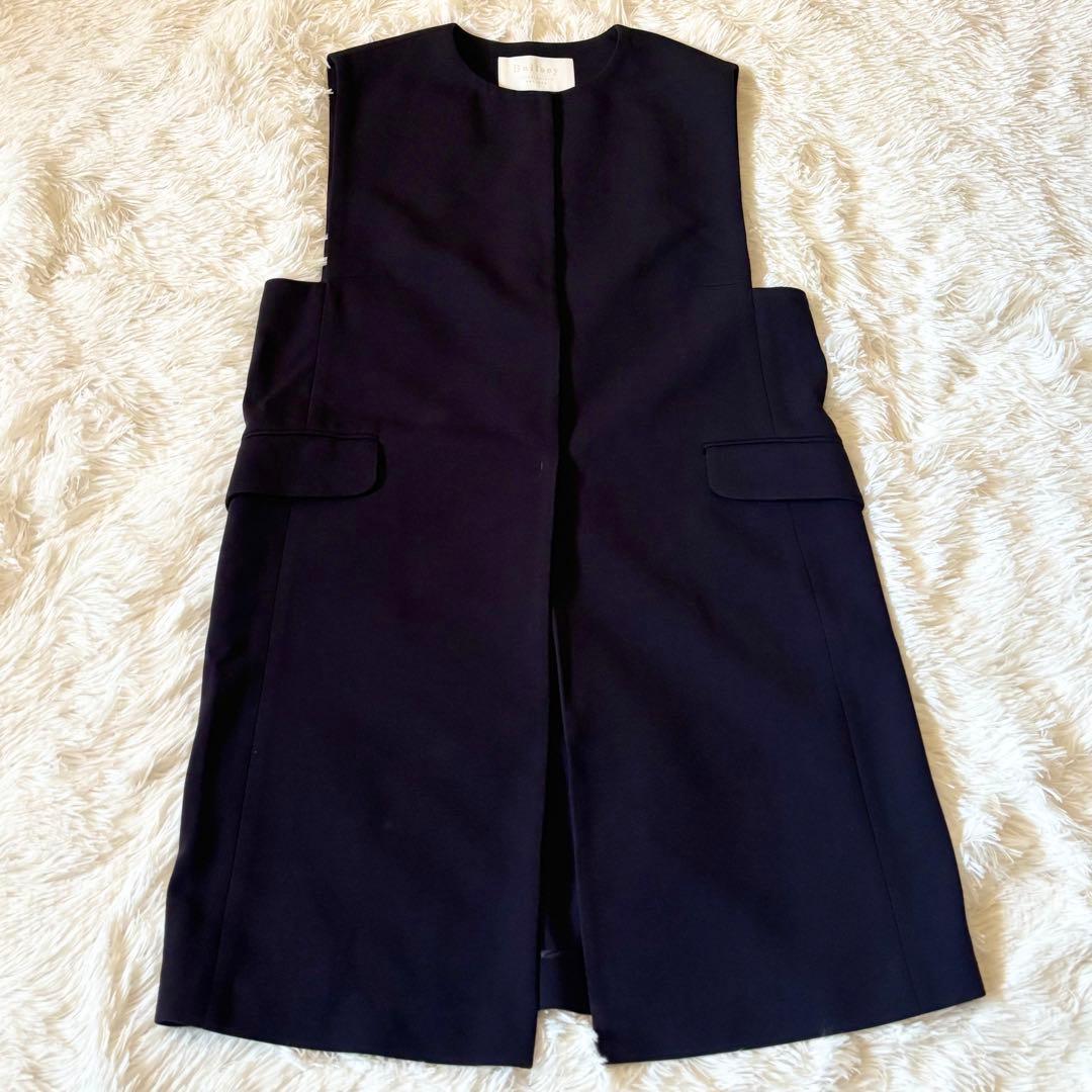 ボールジィ　23ss　ドライアムンゼン クルーネックロングジレ ネイビー 36