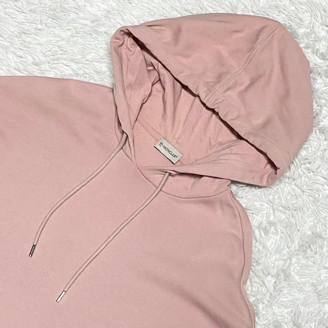 MONCLER・モンクレール・パーカー・ロゴプリント・ピンク・Lサイズ