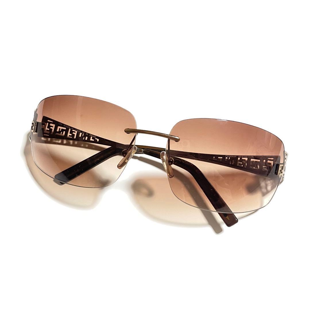 FENDI フェンディ ズッカ柄 ブラウン ゴールド サングラス