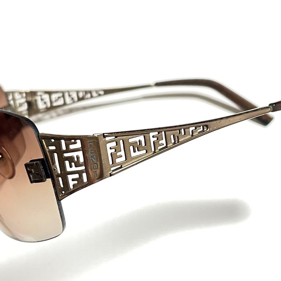 FENDI フェンディ ズッカ柄 ブラウン ゴールド サングラス