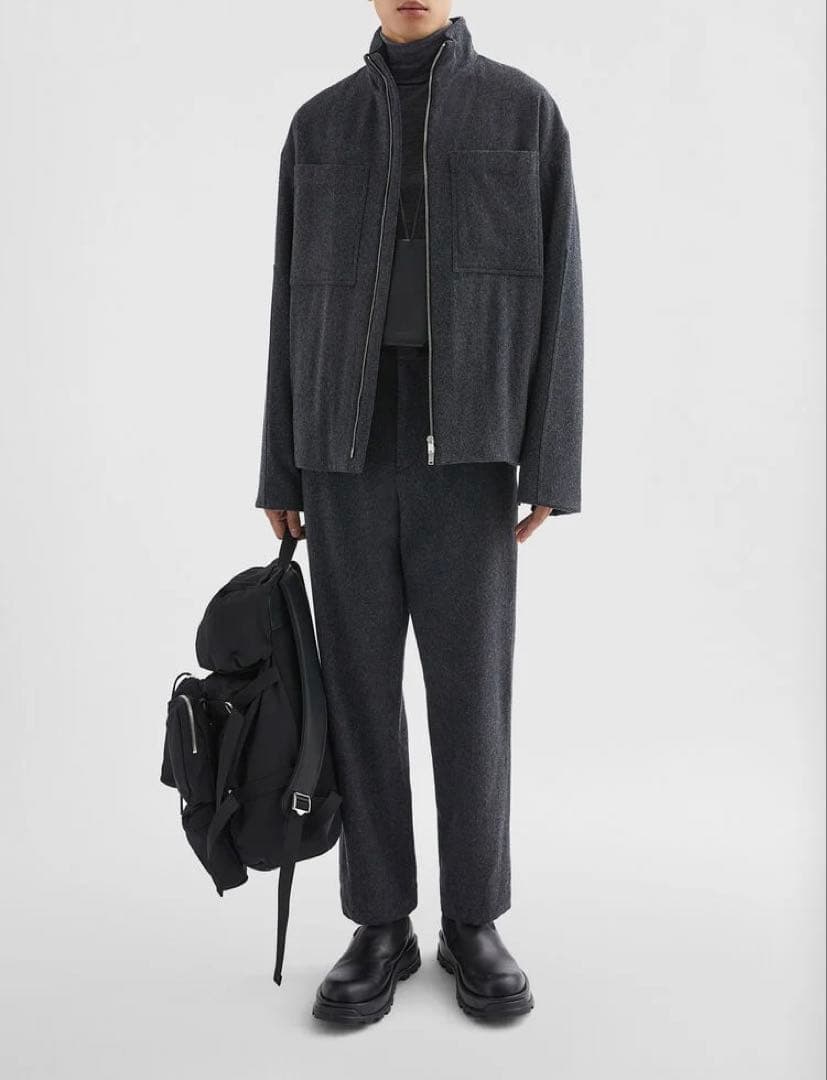 【未使用】JIL SANDER(ジルサンダー)ウール スラックス 44 ネイビー