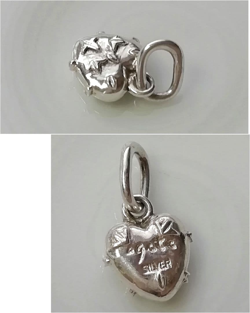 〚agete│アガット〛シルバー 白蝶貝│ハート形チャーム2個│ペンダントトップ