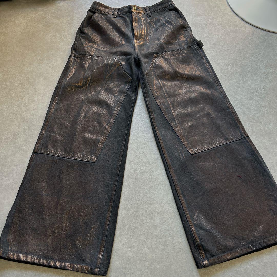 CLEL 特殊加工ダブルニーデニムパンツ