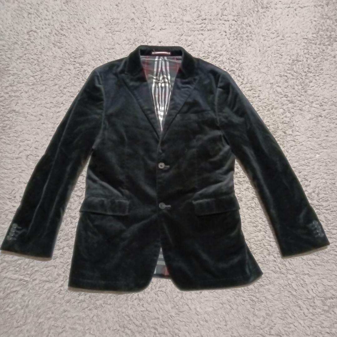 バーバリーブラックレーベル　L　ノバチェック　ベロアテーラードジャケット