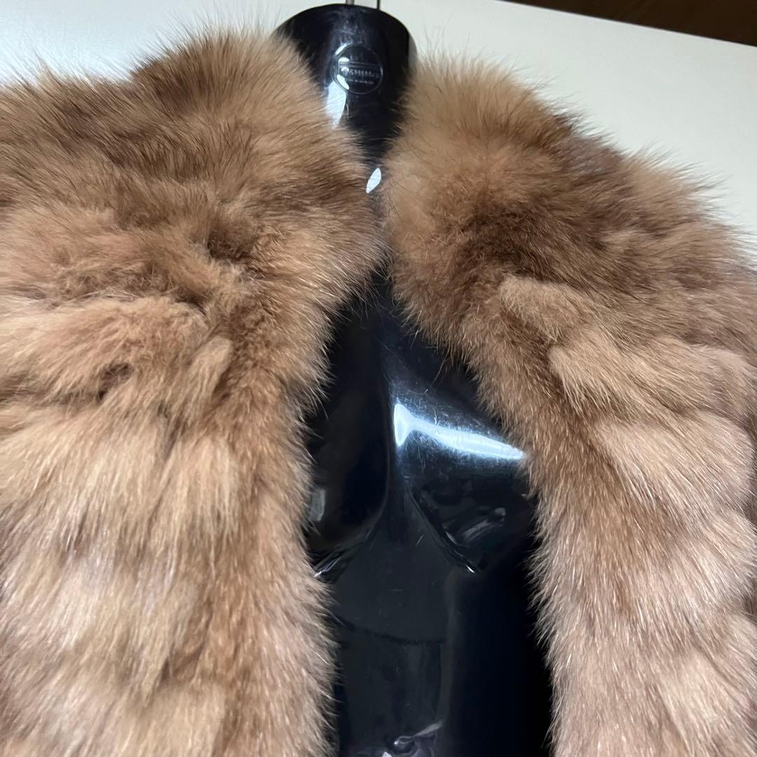 破格値お値下げ不可　本物ブルーフォックス毛皮ジャケットコート　定価36万タグ