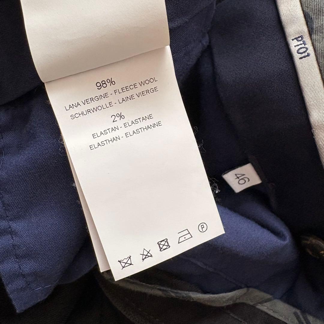 PT01 スラックス ノープリーツ ストレッチ ウール 46