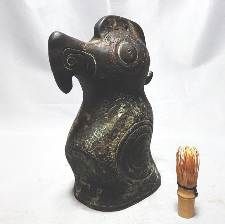 コレクター収集品　青銅　鳴物獣文　鳥形鐘