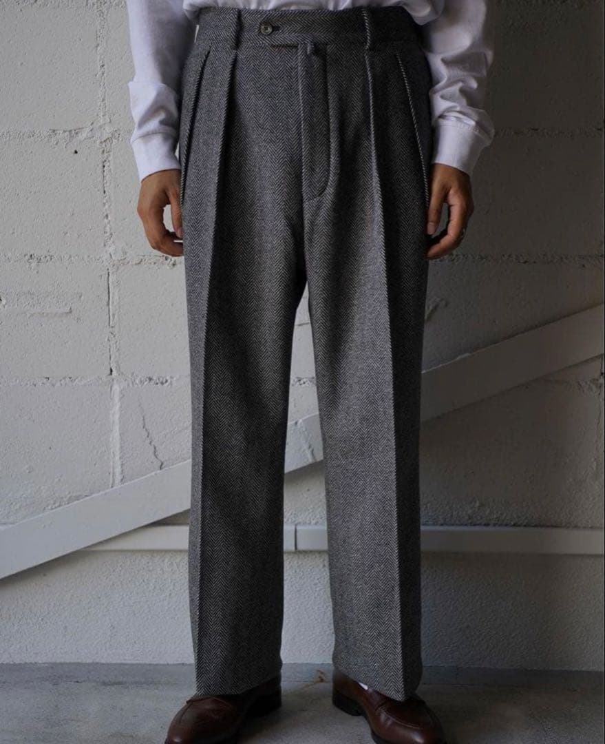 neat flano herringbone wide ヘリンボーン　46