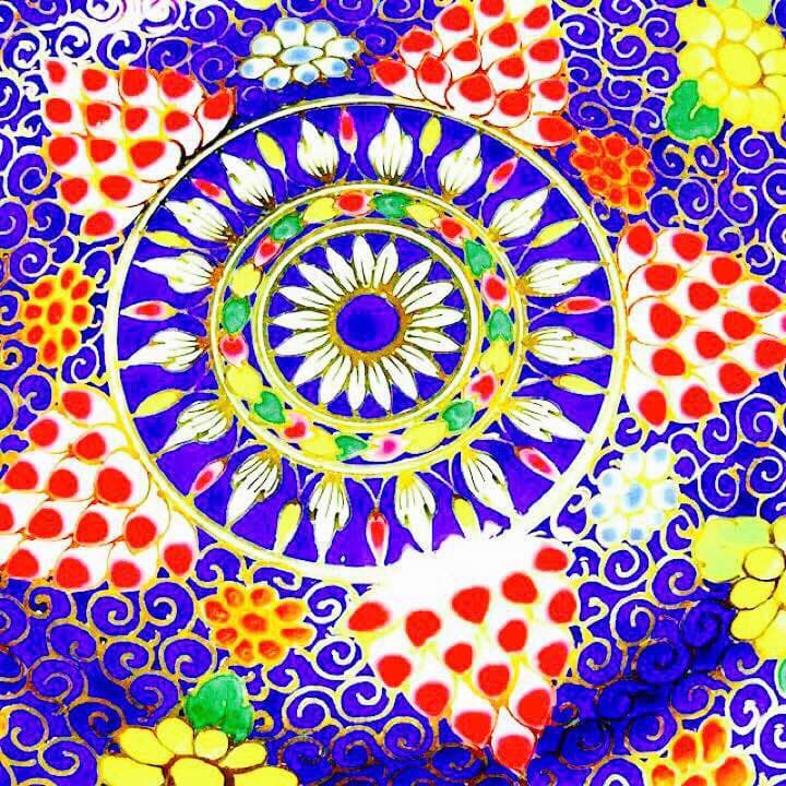 タイ王室御用達手書き ベンジャロン焼カップ＆ソーサー