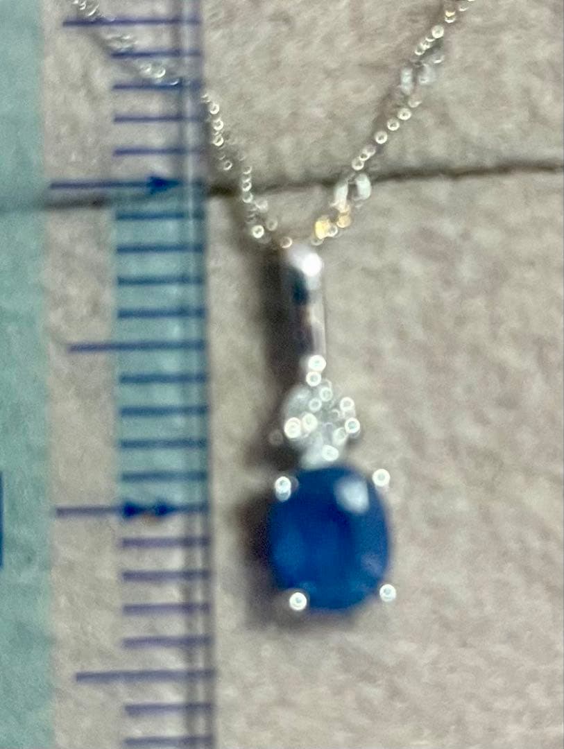 k18WGトップ　ブルーサファイア0.36ct ダイヤモンド0.03ct