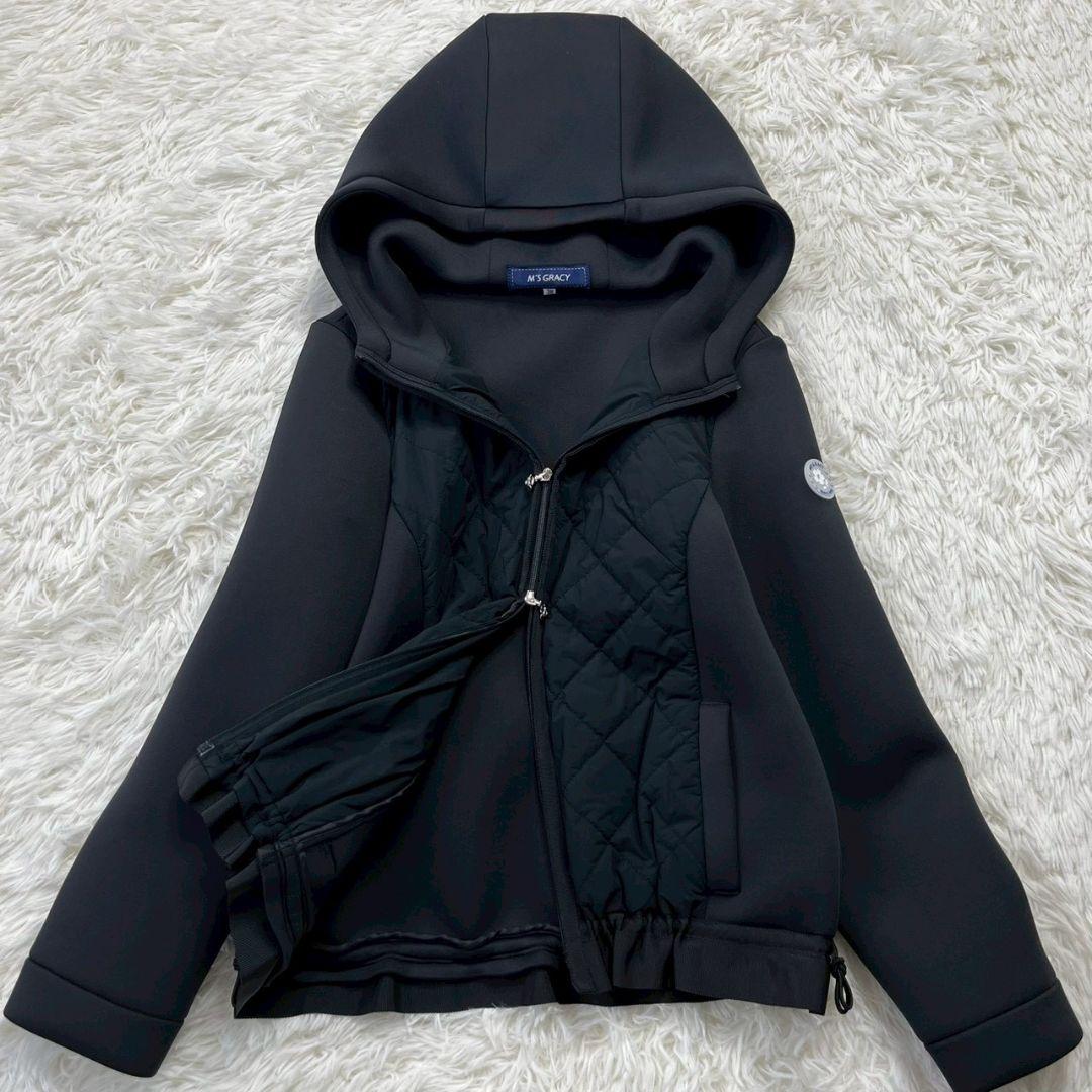 ★未使用級★エムズグレイシー ボンディング フーデット パーカー キルティング