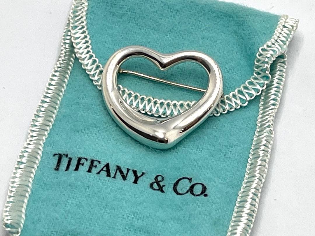 c902 美品　ティファニー　オープンハート　ブローチ　シルバー　925
