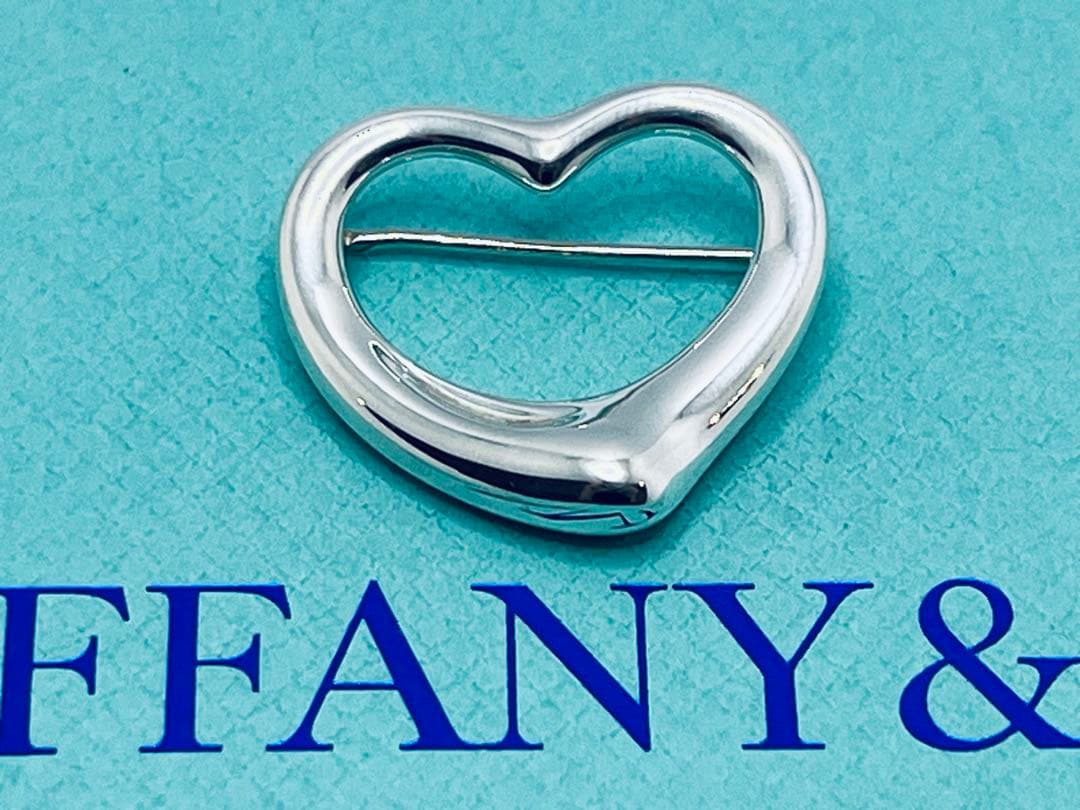 c902 美品　ティファニー　オープンハート　ブローチ　シルバー　925