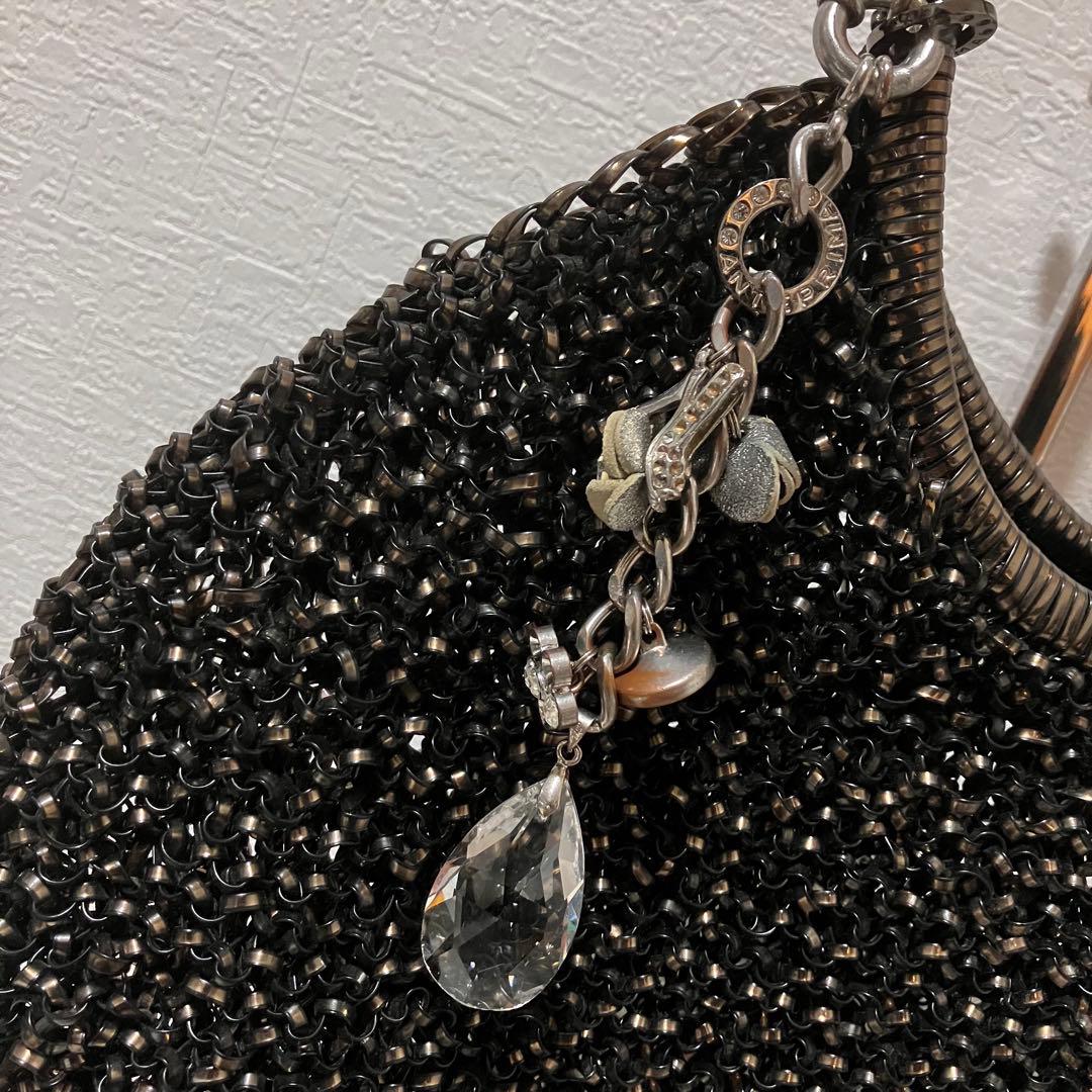 アンテプリマ ビジュー付き ワイヤーバッグ ブラック ハーフムーン