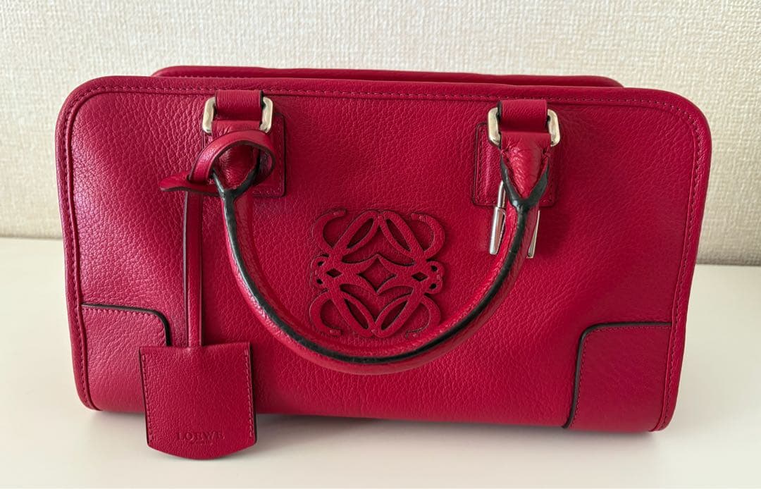 【Masa】LOEWE ロエベ アマソナ 28 アナグラム 赤 シルバー